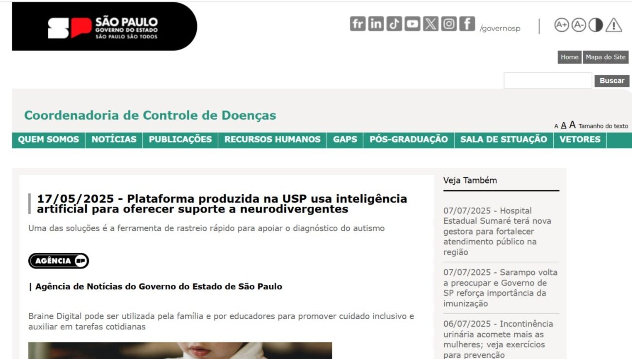 Saiu na Mídia #6: Braine na Secretaria de Saúde de SP