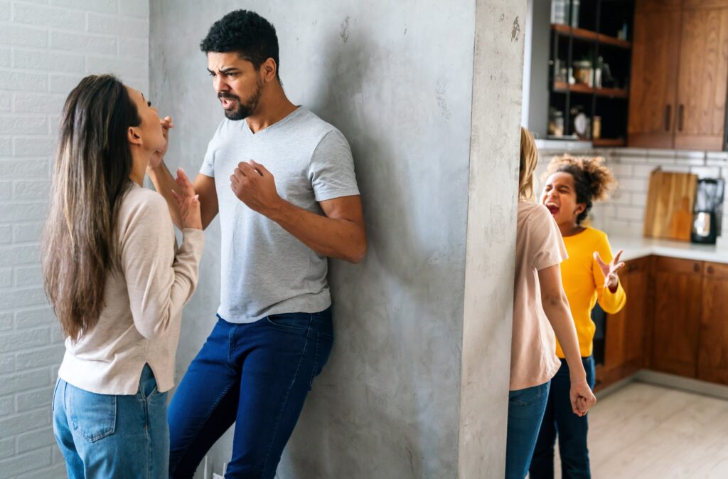 Family arguments and fights make children stressful angry or sad