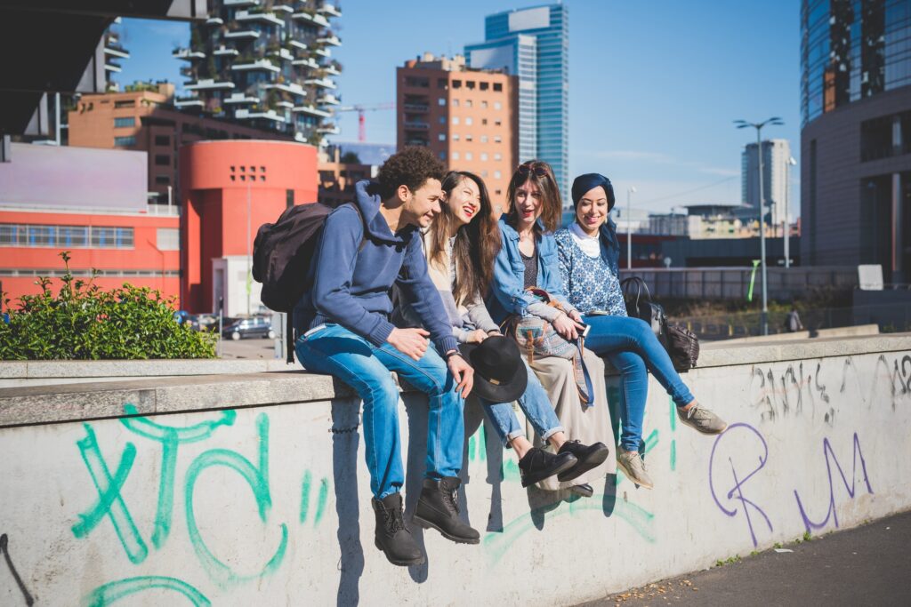 Multiracial group young people