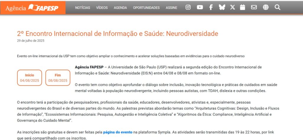 II EIS:N na Agência Fapesp