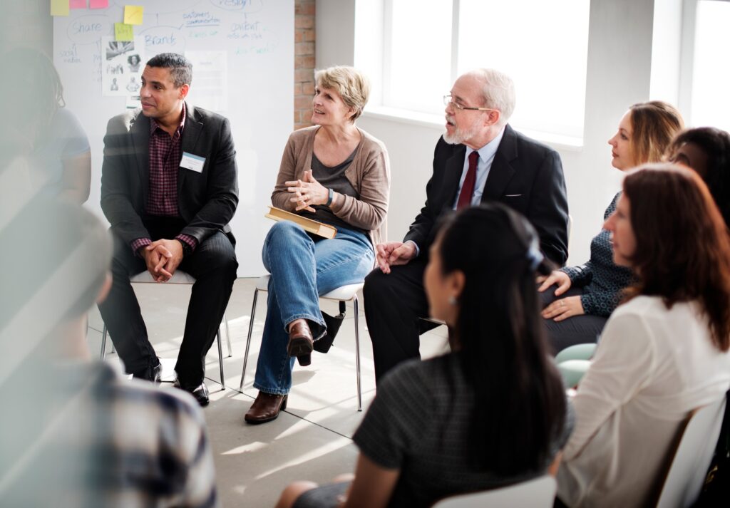 Business people are having a discussion